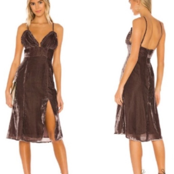 Majorelle REVOLVE Women S Sleeveless Washed Purple Velvet Yana Midi Dress NWT - Picture 1 of 10